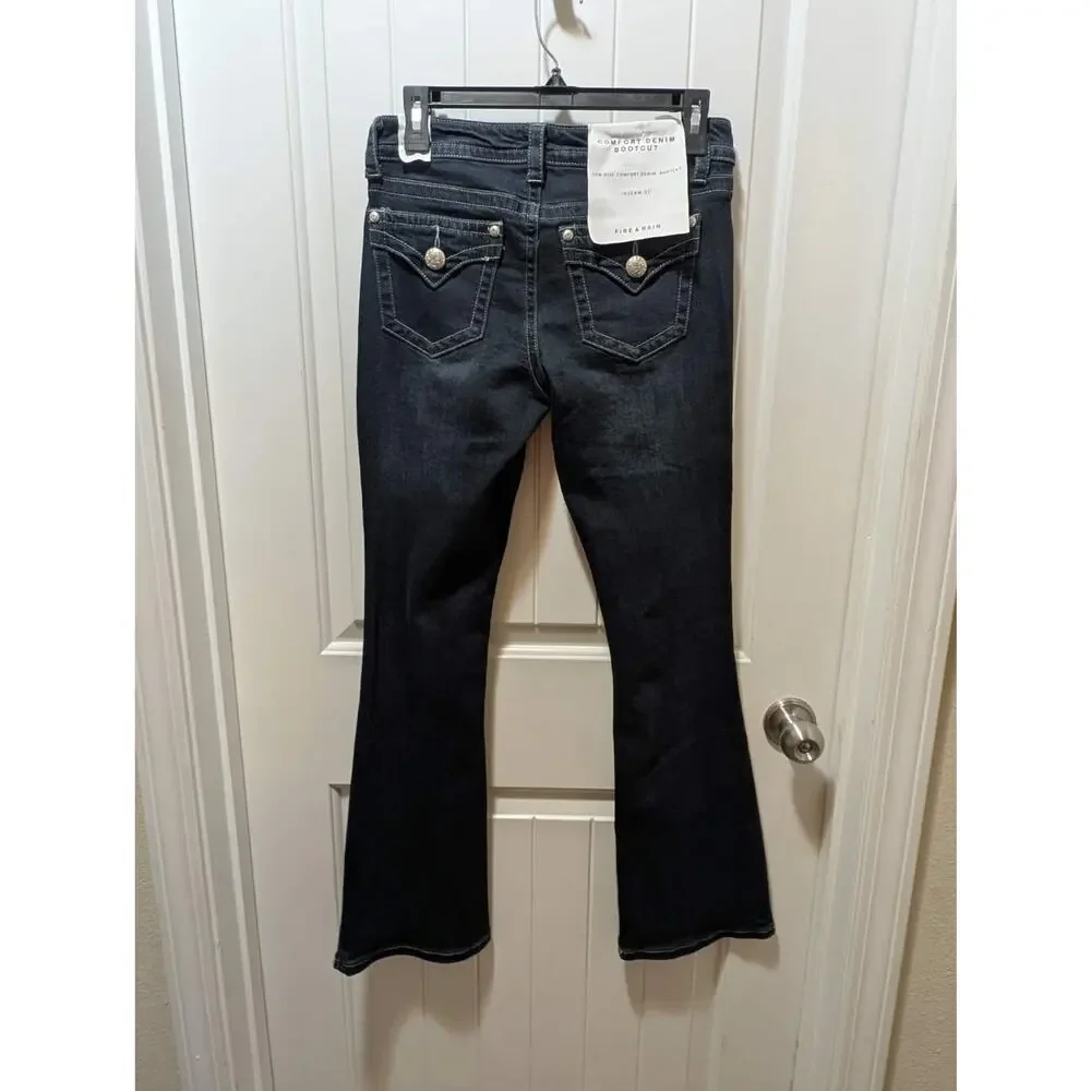 NEW! Fire & Rain Blue Comfort Denim Bootcut Low Rise Jeans Size 7/28